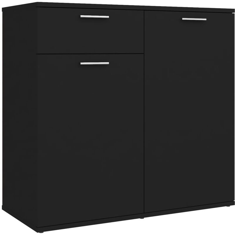 Vidaxl - Buffet noir 80x36x75 cm bois d'ingénierie