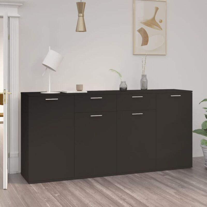 Vidaxl - Buffet Noir 160x36x75 cm Bois d'ingénierie