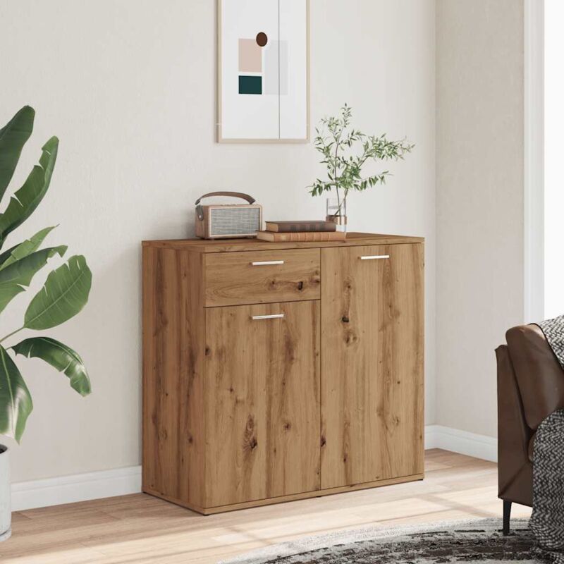Buffet chêne artisanal 80x36x75 cm bois d'ingénierie Vidaxl