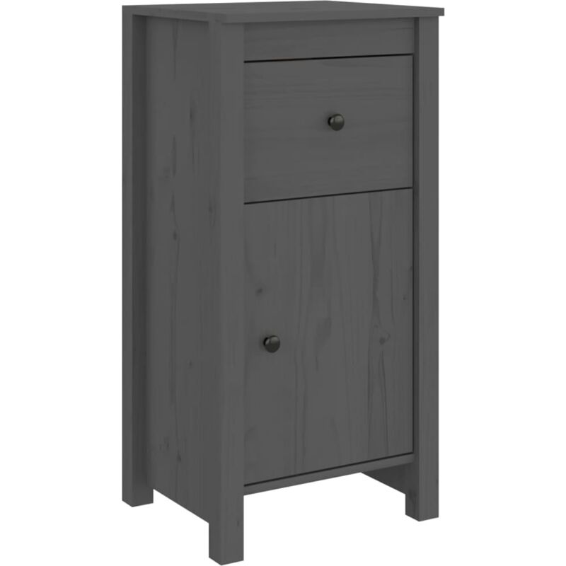 Vidaxl - Buffet gris 40x35x80 cm bois massif de pin