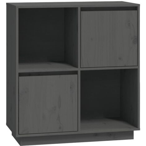 Buffet Gris 74x35x80 cm Bois massif de pin vidaXL