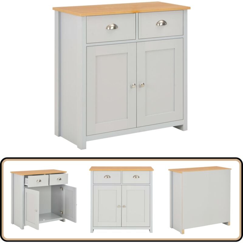 Vidaxl - Buffet Gris 79x35x81 cm - Buffet Gris - Meuble Rangement - Armoire Console - Mobilier Salon - Commode