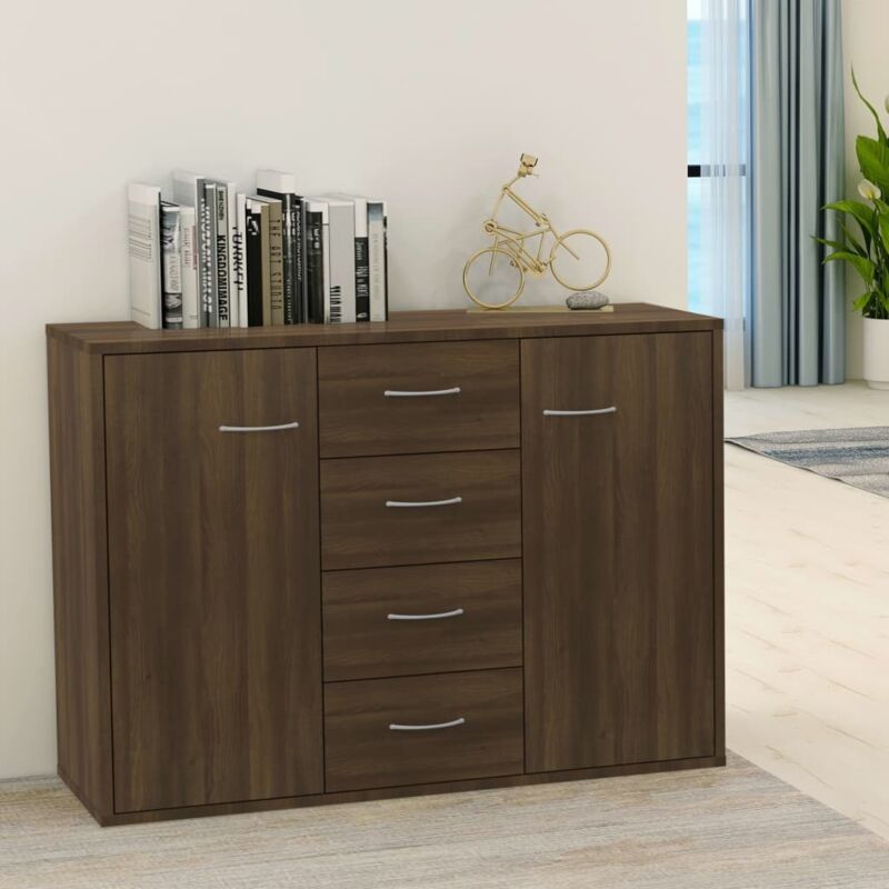 Vidaxl - Buffet Chêne marron 88x30x65 cm Bois d'ingénierie
