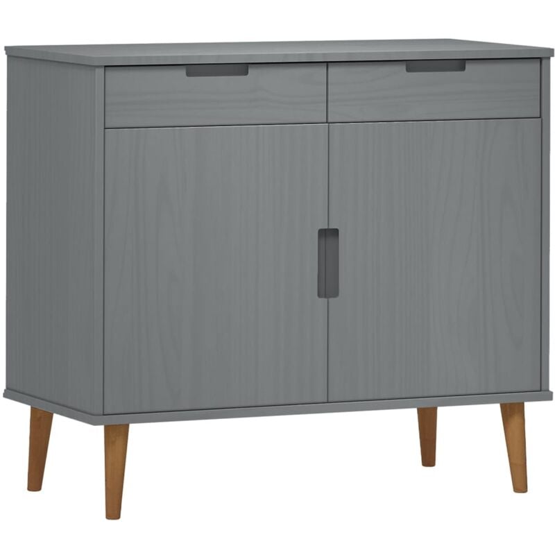 Vidaxl - Buffet molde Gris 90x40x80 cm Bois massif de pin