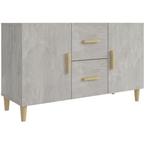 Buffet gris béton 100x36x60 cm bois d'ingénierie