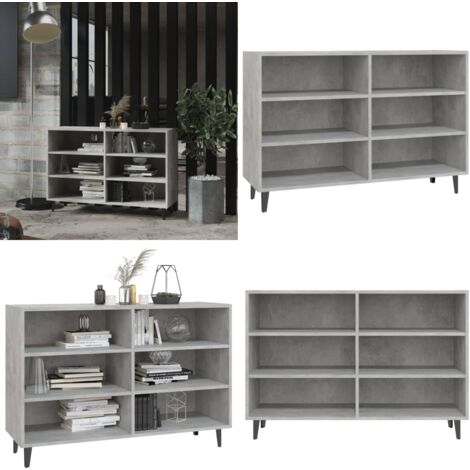 Buffet gris béton 103,5x35x70 cm bois d'ingénierie - Buffet Industriel - Meuble Rangement - Bibliothèque - Commode - Mobilier Salon - Home & Living