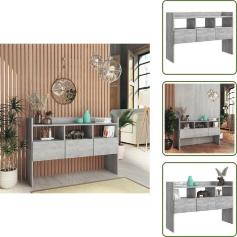Buffet Gris béton 105x30x70 cm Bois d’ingénierie - Buffet Gris - Meuble Rangement - Commode - Mobilier Salon - Ameublement Intérieur