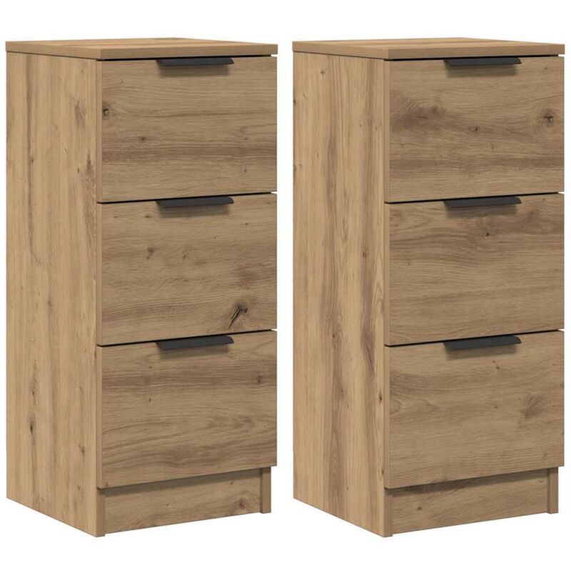 Vidaxl - Buffets 2 pcs chêne artisanal 30x30x70 cm bois d'ingénierie