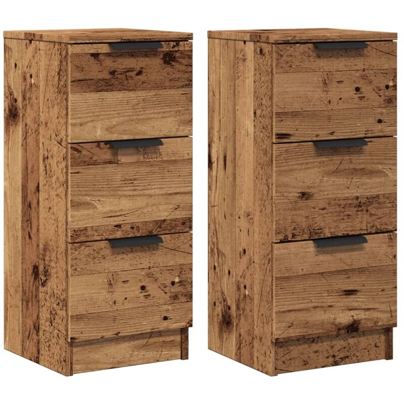 Vidaxl - Buffets 2 pcs vieux bois 30x30x70 cm bois d'ingénierie