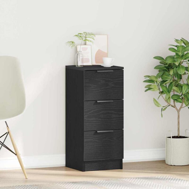 vidaXL Buffet Chêne noir 30 x 30 x 70 cm Bois d'ingénierie