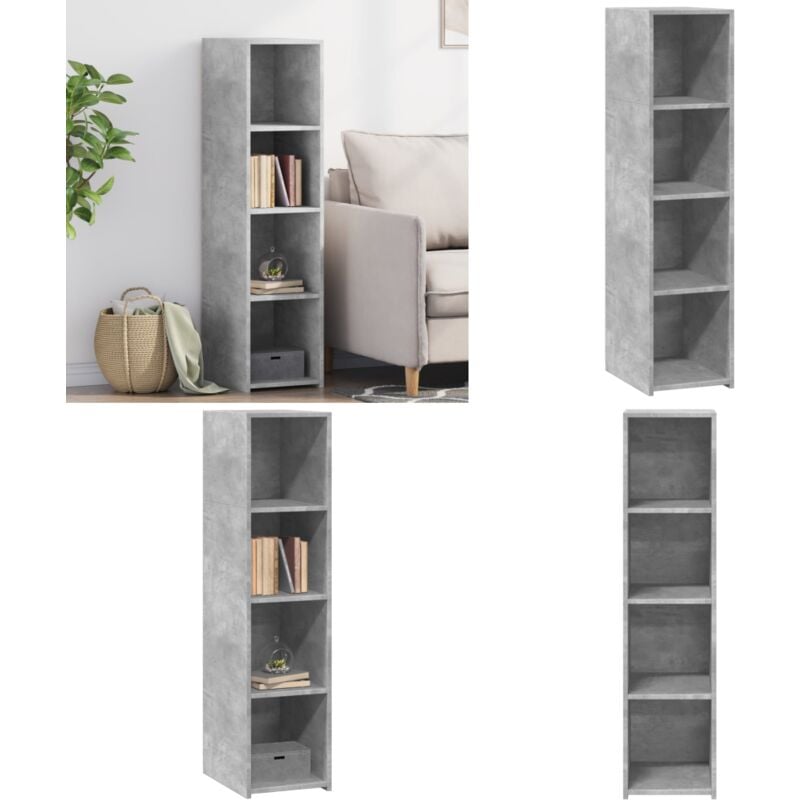 Vidaxl - Buffet gris béton 30x41x124 cm bois d'ingénierie - Buffet Design Moderne - Meuble Rangement Cuisine - Buffet Gris - Buffet En Bois