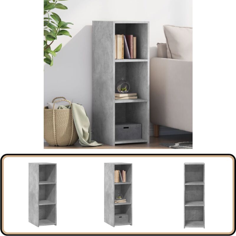 Vidaxl - Buffet gris béton 30x41x93 cm bois d'ingénierie - Buffet Design Intemporel - Meuble Rangement Gris - Commode Bois D'ingénierie - Buffet