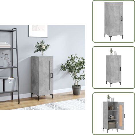 Buffet Gris béton 34,5x34x90 cm Bois d'ingénierie - Buffet Design - Meuble Rangement - Armoire Gris - Mobilier Salon - Commode