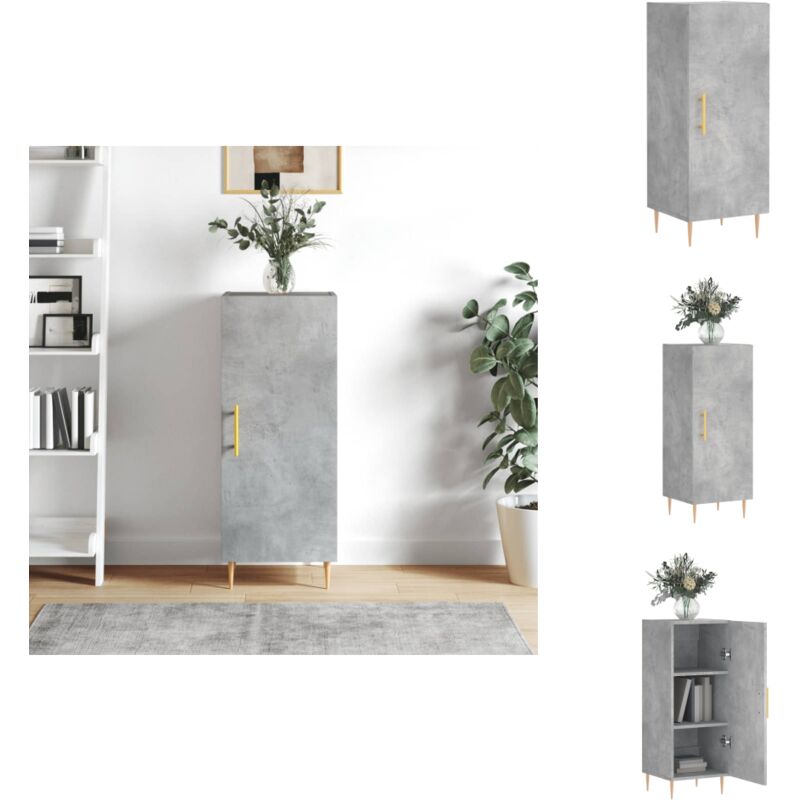 Vidaxl - Buffet Gris béton 34,5x34x90 cm Bois d'ingénierie - Buffet Design Moderne - Meuble Rangement Gris - Commode Salon - Armoire Murale - Étagère