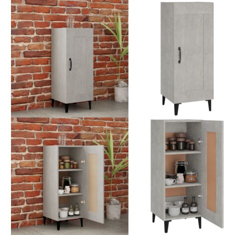 Buffet Gris béton 34,5x34x90 cm Bois d'ingénierie - Buffet Gris - Meuble Rangement - Armoire Moderne - Mobilier Salon - Design Industriel - Home & Living