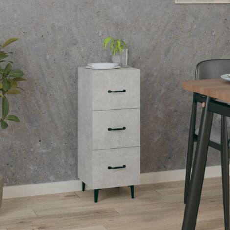 Buffet Gris béton 34,5x34x90 cm Bois d'ingénierie vidaXL