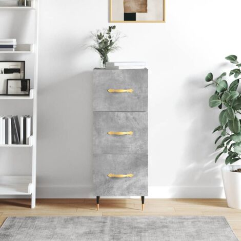 Buffet Gris béton 34,5x34x90 cm Bois d'ingénierie vidaXL
