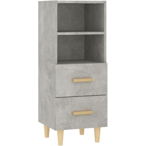 Buffet Gris béton 34,5x34x90 cm Bois d'ingénierie vidaXL