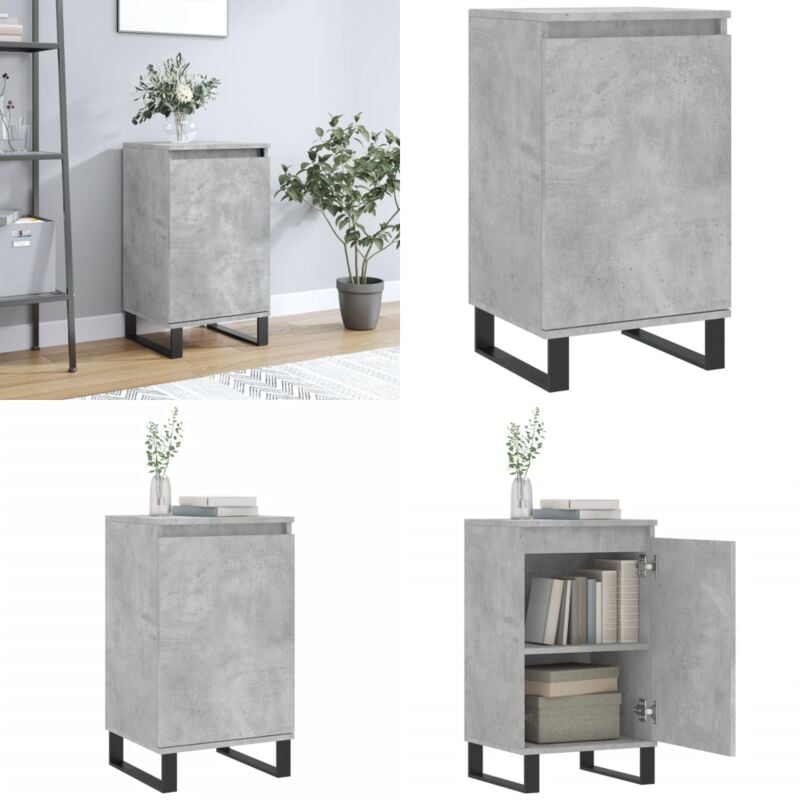 Vidaxl - Buffet gris béton 40x35x70 cm bois d'ingénierie - Buffet Design - Meuble Rangement - Armoire Cuisine - Mobilier Salon - Table Basse - Home &