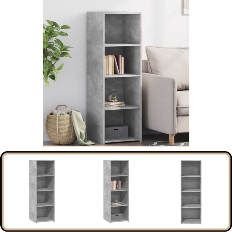 Vidaxl - Buffet gris béton 40x41x124 cm bois d'ingénierie - Buffet Design Intemporel - Meuble Rangement Cuisine - Commode Gris - Buffet Salon