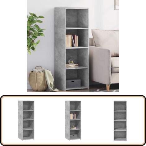 Buffet gris béton 40x41x124 cm bois d'ingénierie - Buffet Design Intemporel - Meuble Rangement Cuisine - Commode Gris - Buffet Salon - Mobilier Contemporain