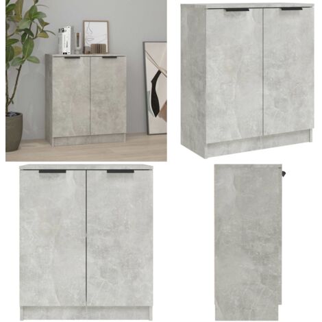Buffet Gris béton 60x30x70 cm Bois d'ingénierie - Buffet Gris - Meuble Rangement - Commode - Mobilier Salon - Décoration Intérieur - Home & Living
