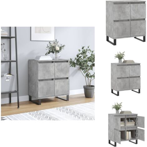 Buffet Gris béton 60x35x70 cm Bois d'ingénierie - Buffet Gris - Buffet Design - Meuble Rangement - Armoire Moderne - Mobilier Salon