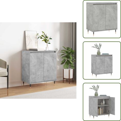 Buffet Gris béton 60x35x70 cm Bois d'ingénierie - Buffet Gris - Buffet Design - Meuble Rangement - Armoire Moderne - Mobilier Salon