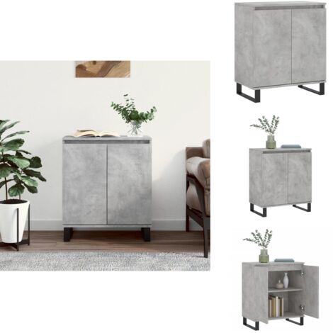 Buffet Gris béton 60x35x70 cm Bois d'ingénierie - Buffet Gris - Buffet Design - Meuble Rangement - Armoire Murale - Commode Moderne