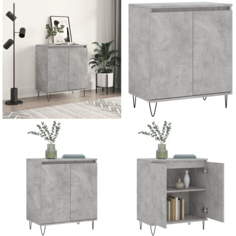 Buffet Gris béton 60x35x70 cm Bois d'ingénierie - Buffet Gris - Buffet Design - Meuble Rangement - Armoire Murale - Commode Moderne - Home & Living