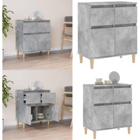 Buffet Gris béton 60x35x70 cm Bois d'ingénierie - Buffet Gris - Meuble Rangement - Commode - Armoire Entrée - Armoire Salon - Home & Living