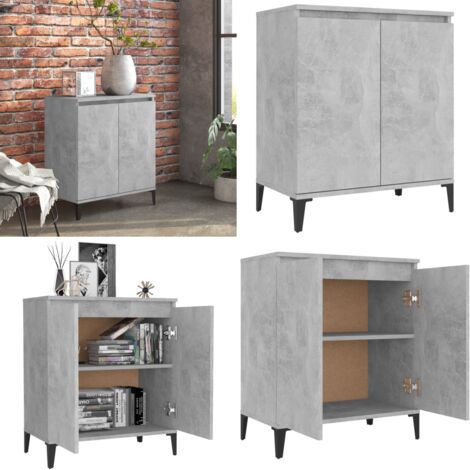Buffet gris béton 60x35x70 cm bois d'ingénierie - Buffet Industriel - Meuble Rangement - Commode - Bibliothèque - Mobilier Salon - Home & Living
