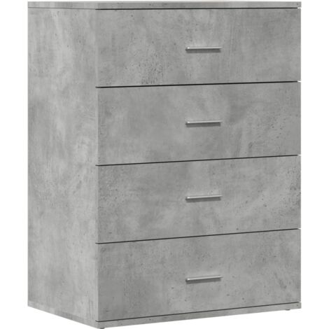 Buffet gris béton 60x39x80 bois d'ingénierie