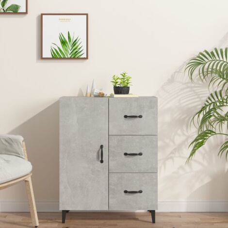 Commode de chambre 3 tiroirs en tissu ALESIA (Gris)