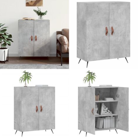 Buffet gris béton 69,5x34x90 cm bois d'ingénierie - Buffet - Armoire - Meuble De Rangement - Mobilier - Design Classique - Home & Living