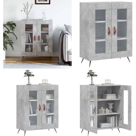 Buffet gris béton 69,5x34x90 cm bois d'ingénierie - Buffet - Armoire - Meuble De Rangement - Mobilier - Vitrine - Home & Living