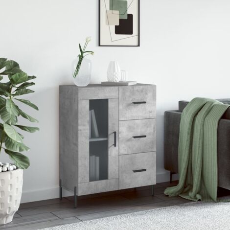 Buffet gris béton 69,5x34x90 cm bois d'ingénierie vidaXL