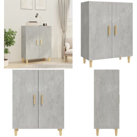 Buffet Gris béton 70x34x90 cm Bois d'ingénierie - Buffet Gris - Meuble Rangement - Buffet Moderne - Mobilier Salon - Commode - Home & Living