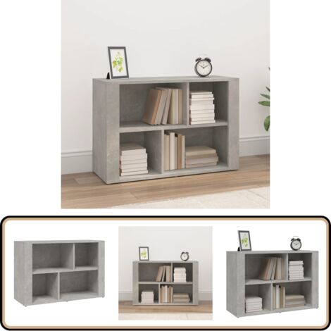 Buffet Gris béton 80x30x54 cm Bois d'ingénierie - Buffet Gris - Meuble Rangement - Commode - Bibliothèque - Décoration Intérieur
