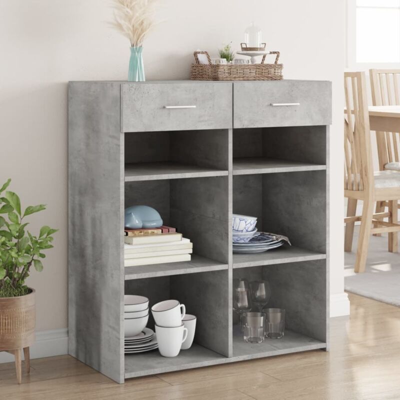 Vidaxl - Buffet gris béton 80x42,5x93 cm bois d'ingénierie