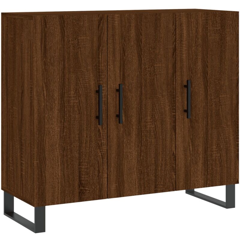 vidaXL Buffet chêne marron 90x34x80 cm bois d'ingénierie