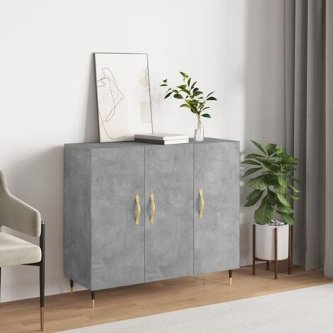 Buffet gris béton 90x34x80 cm bois d'ingénierie vidaXL