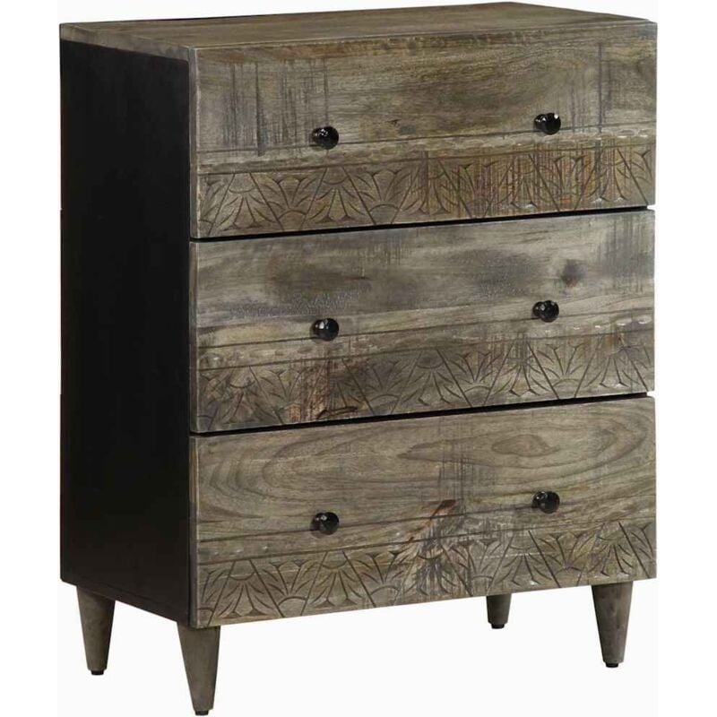 Vidaxl - Buffet gris clair 60x33,5x75 cm bois de manguier massif