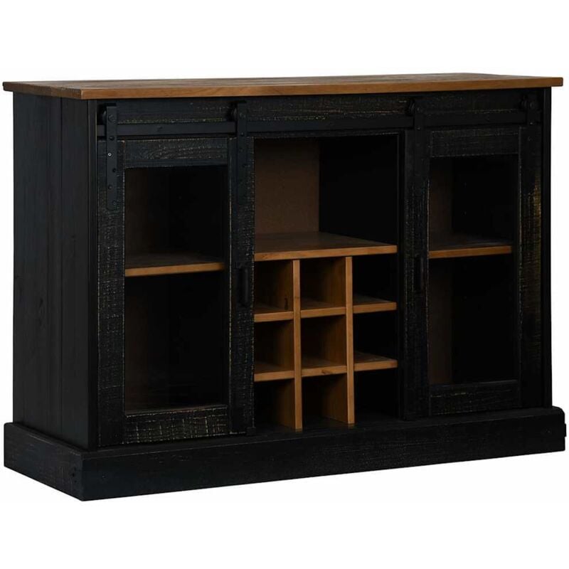 Vidaxl - Buffet halden 2 portes coulissantes noir 112x40x80 cm