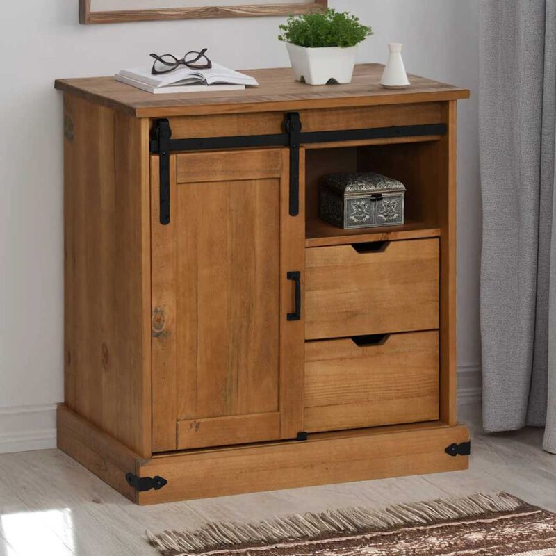 Vidaxl - Buffet halden avec porte coulissante 80x40x80 cm bois massif