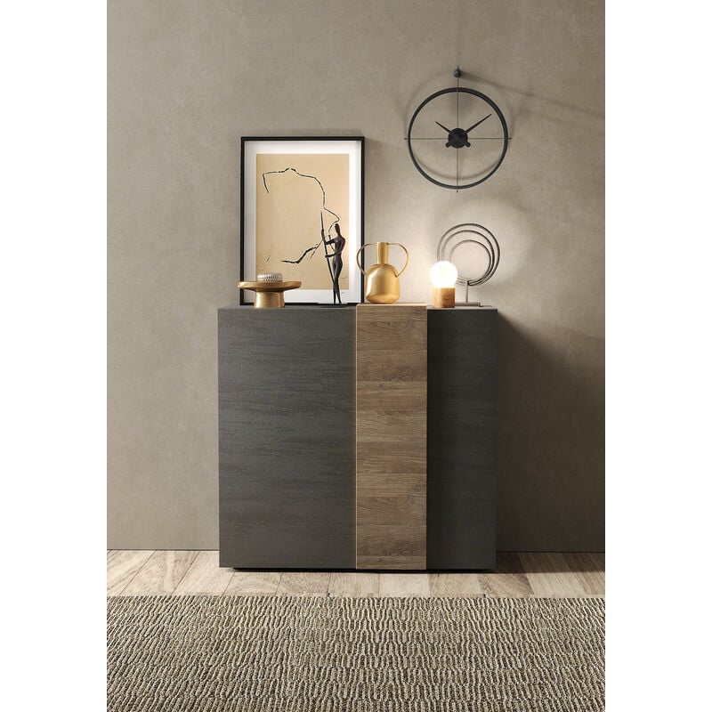 Azura Home Design - Buffet haut 2 portes venus Titan/Mercury 121x114x44 cm
