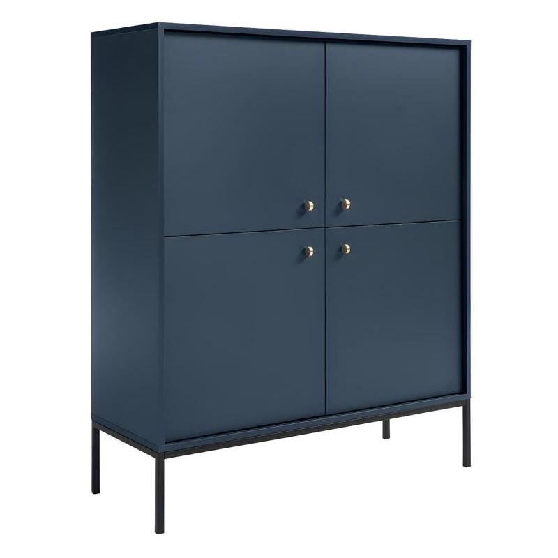 Vente-unique - Buffet haut - 4 portes - Bleu - bogdan