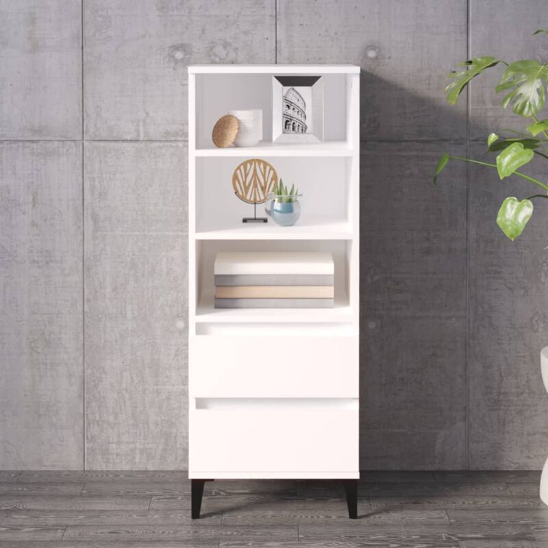 Vidaxl - Buffet haut Blanc 40x36x110 cm Bois d'ingénierie