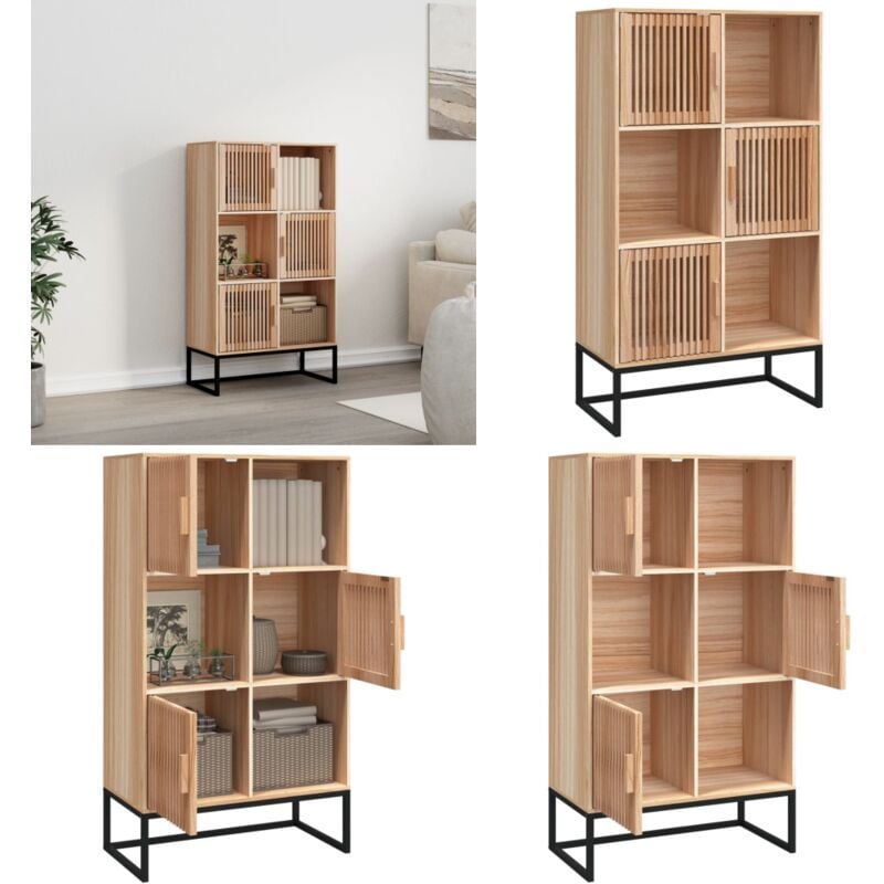 Buffet haut 70x35x125 cm bois d'ingénierie - Buffet Design Scandinave - Meuble Rangement - Buffet Moderne - Commode Bois - Buffet Salle à Manger