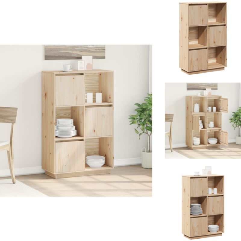 Vidaxl - Buffet haut 74x35x117 cm Bois massif de pin - Buffet En Bois - Meuble De Rangement - Armoire - Commode - Design Rustique